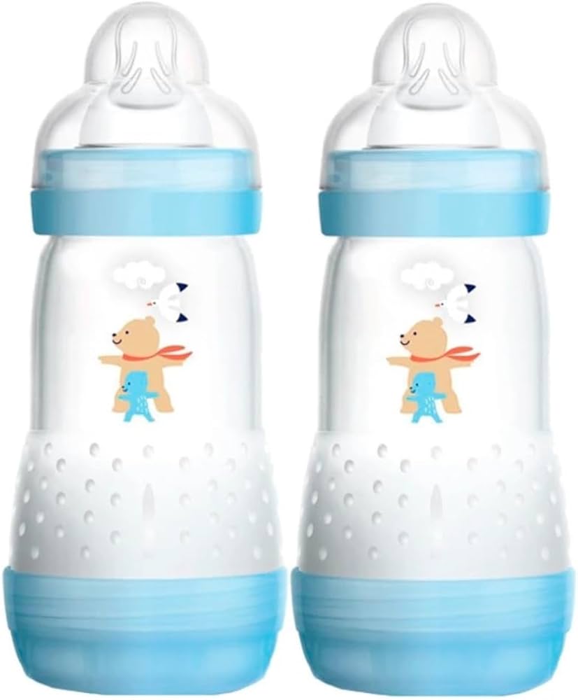 MAM PACK 2 BIBERONES ANTI COLIC +2M 260ML AZUL