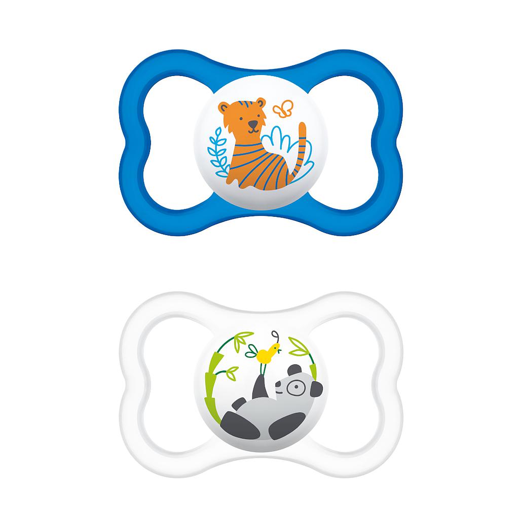 MAM CHUPETE AIR SILICONA 6M+ 2UNDS Azul