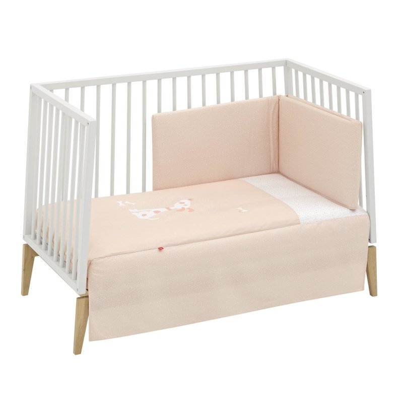 COLCHA+PROTECTOR CUNA 60 TECKEL MELOCOTON
