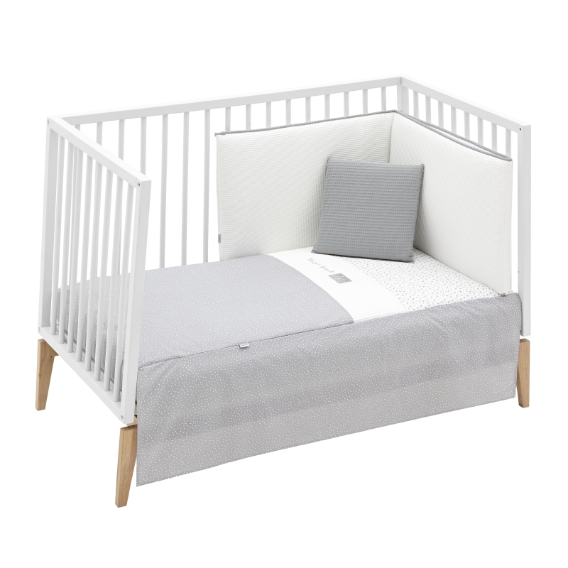 COLCHA+PROTECTOR CUNA 60 FOREST GRIS