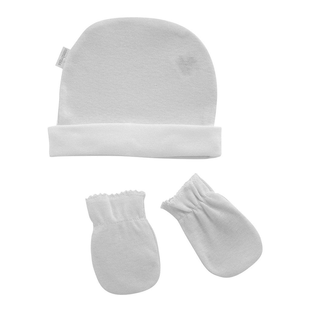 JUEGO GORRO Y MANOPLAS LISO GRIS