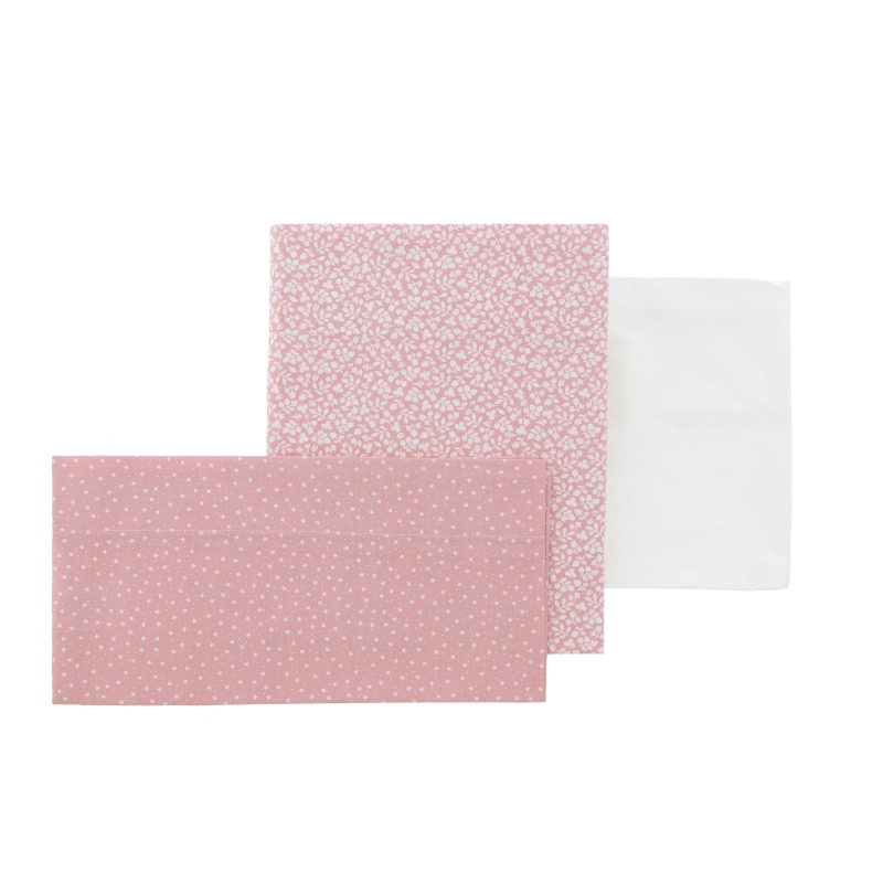 SABANA CUNA 3 PCS (CUNA 60) 100X165 CM FOREST ROSA