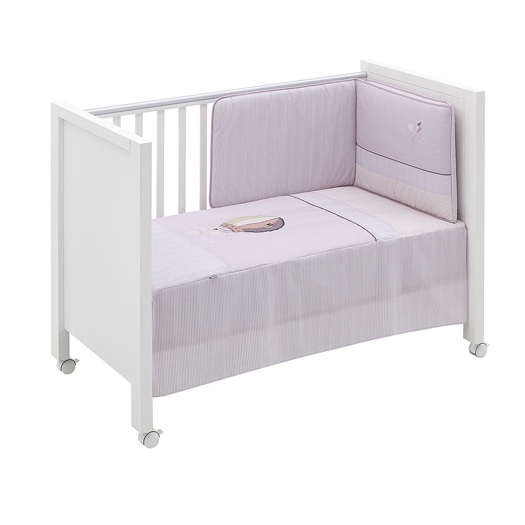 COLCHA+PROTECTOR CUNA 60 LAVANDA MALVA