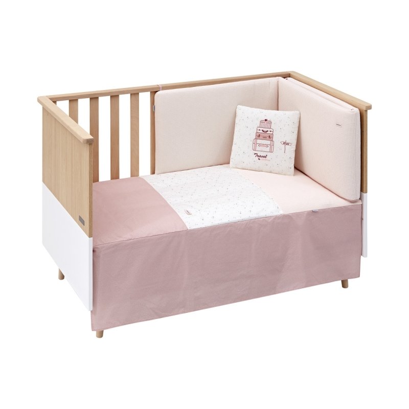COLCHA+PROTECTOR CUNA 70 SKY ROSA