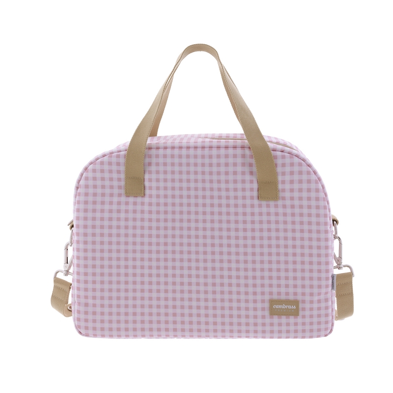 BOLSO MATERNAL PROME VICHY ROSA 18X41X31 CM