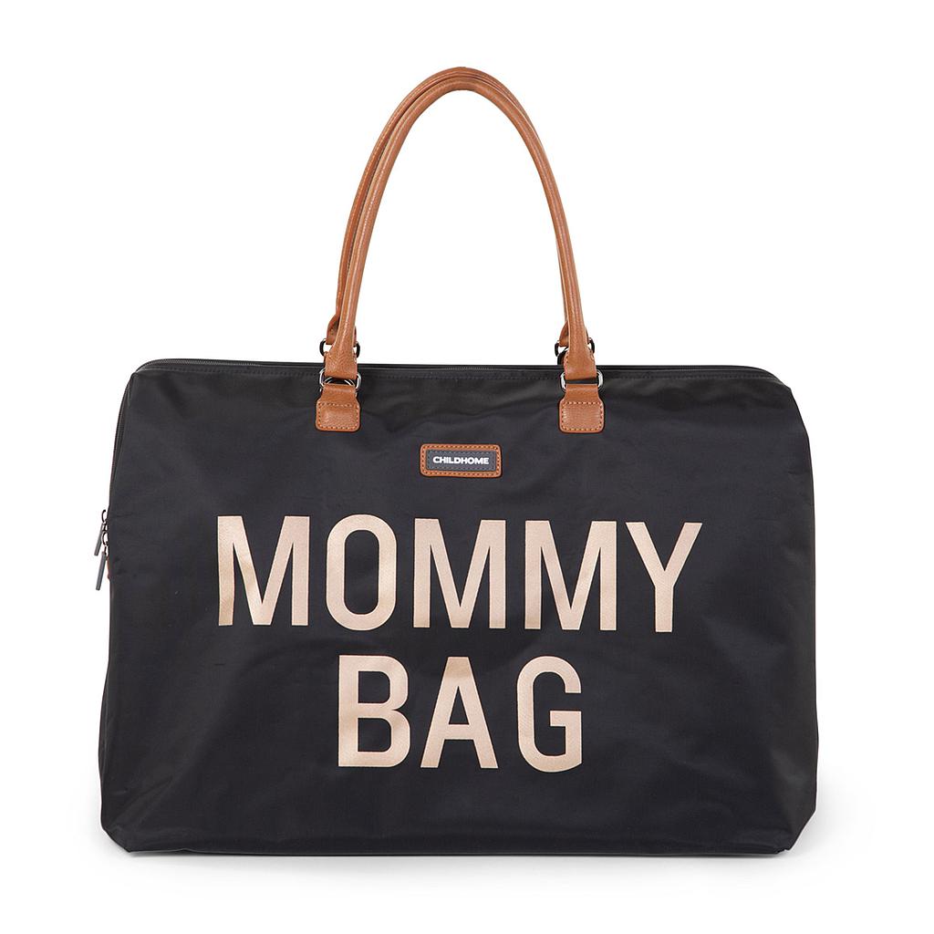 BOLSO MOMMY BAG GRANDE NEGRO/DORADO