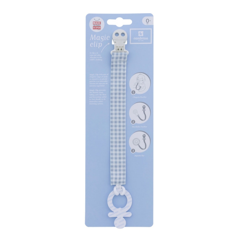 CADENA CHUPETE VICHY10 CELESTE/VICHY