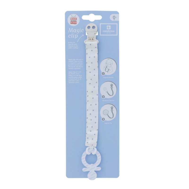 CADENA CHUPETE VICHY10 CELESTE/MOTA