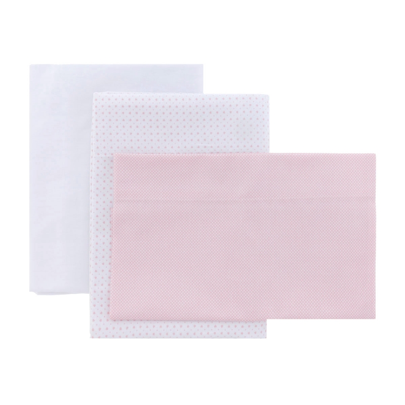 SABANA CUNA 3 PCS (CUNA 60) 100X165 CM ESSENTIA ROSA