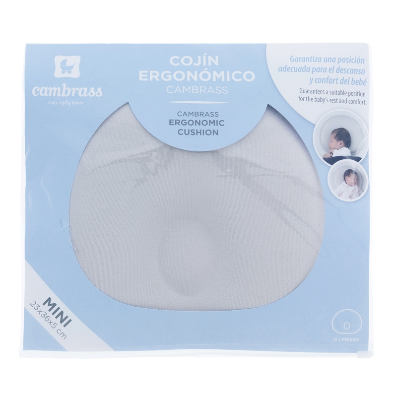 COJIN ERGONOMICO MINI 23X26X5 CM BASIC GRIS