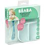 SET PLATO 3 COMP.+CUCHARA AZUL SILICONA