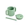 TAZA CON PAJITA DE SILICONA VERDE SALVIA