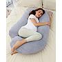 MOMCOZY ALMOHADA LACTANCIA FORMA U PP101 46x46x15 CM GRIS TERCIOPELO