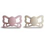 PACK 2 CHUPETES ANAT. SILICONA BUTTERFLY BLUSH/CREAM 6+