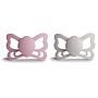 PACK 2 CHUPETES ANAT. SILICONA BUTTERFLY PRIMROSE/SILVER G. 6+