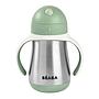 TAZA INOX 250ML C/CAÑITA C/ASAS VERDE SAGE