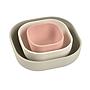 SET DE 3 BOLS DE SILICONA GRIS VELVET/COTTON/ROSA POLVO