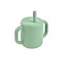 TAZA CON PAJITA DE SILICONA VERDE SALVIA