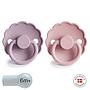 Pack 2 Chupetes FRIGG Block Silicona DAISY 6m+ Pink/S.Lilac