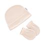 JUEGO DE GORRO Y MANOPLAS LISO BEIG IVORY