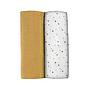 SET 2 MUSELINAS XL 120X120CM 100% ALGODÓN ORGÁNICO HONEY YELLOW / STARRY NIGHT